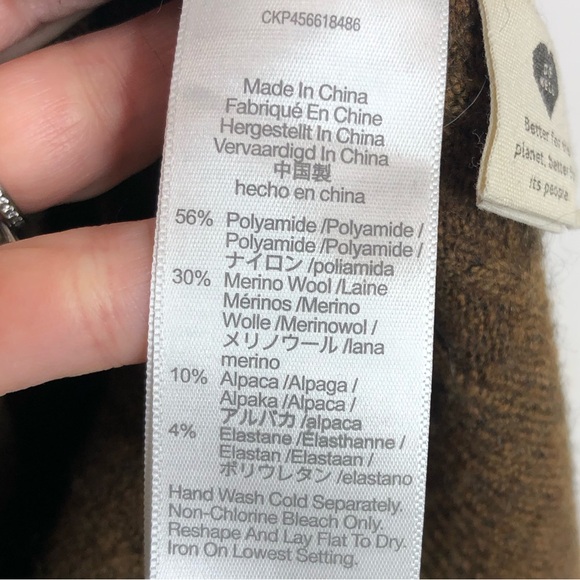 Madewell Bowden Henley Sweater in Coziest Yarn Wool Alpaca Brown Size Small - Picture 12 of 16